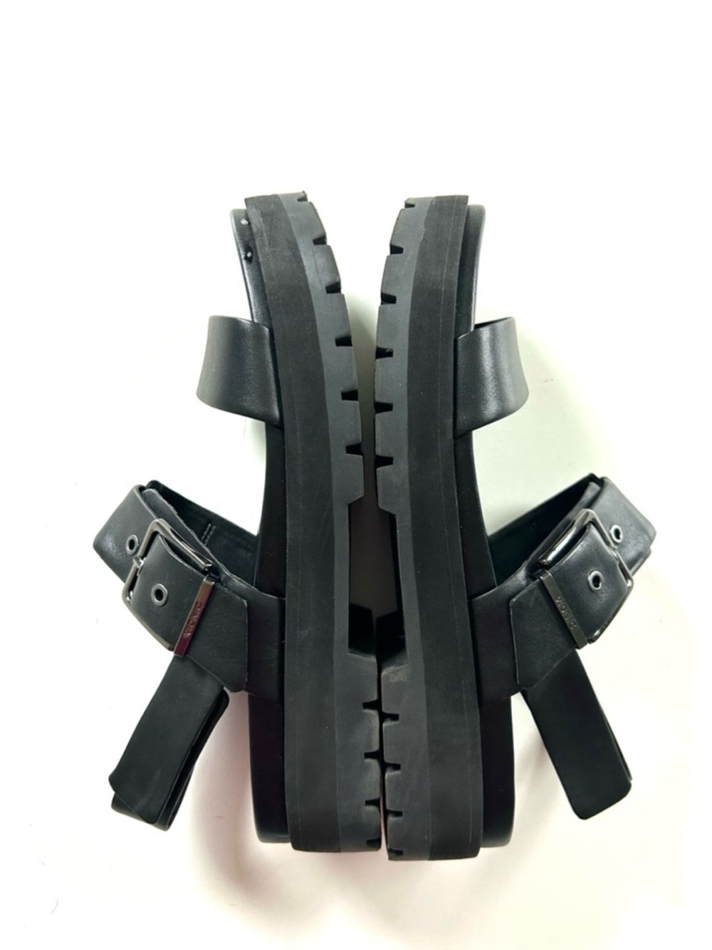 Vionic Black Premium Leather Torrance Platform Lug Sandals - Picture 5 of 9
